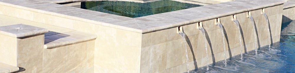 pool deck water feature