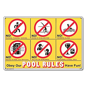 pool safety sign