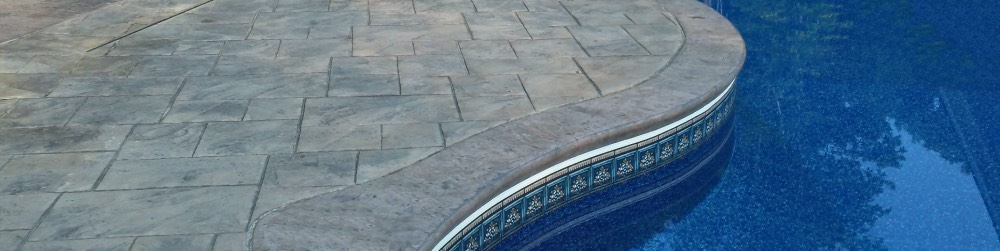 stamped concrete pool deck